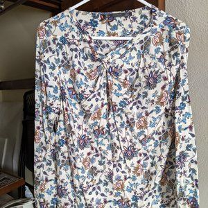 Floral peek-a-boo cleavage blouse from Zara (size L)
